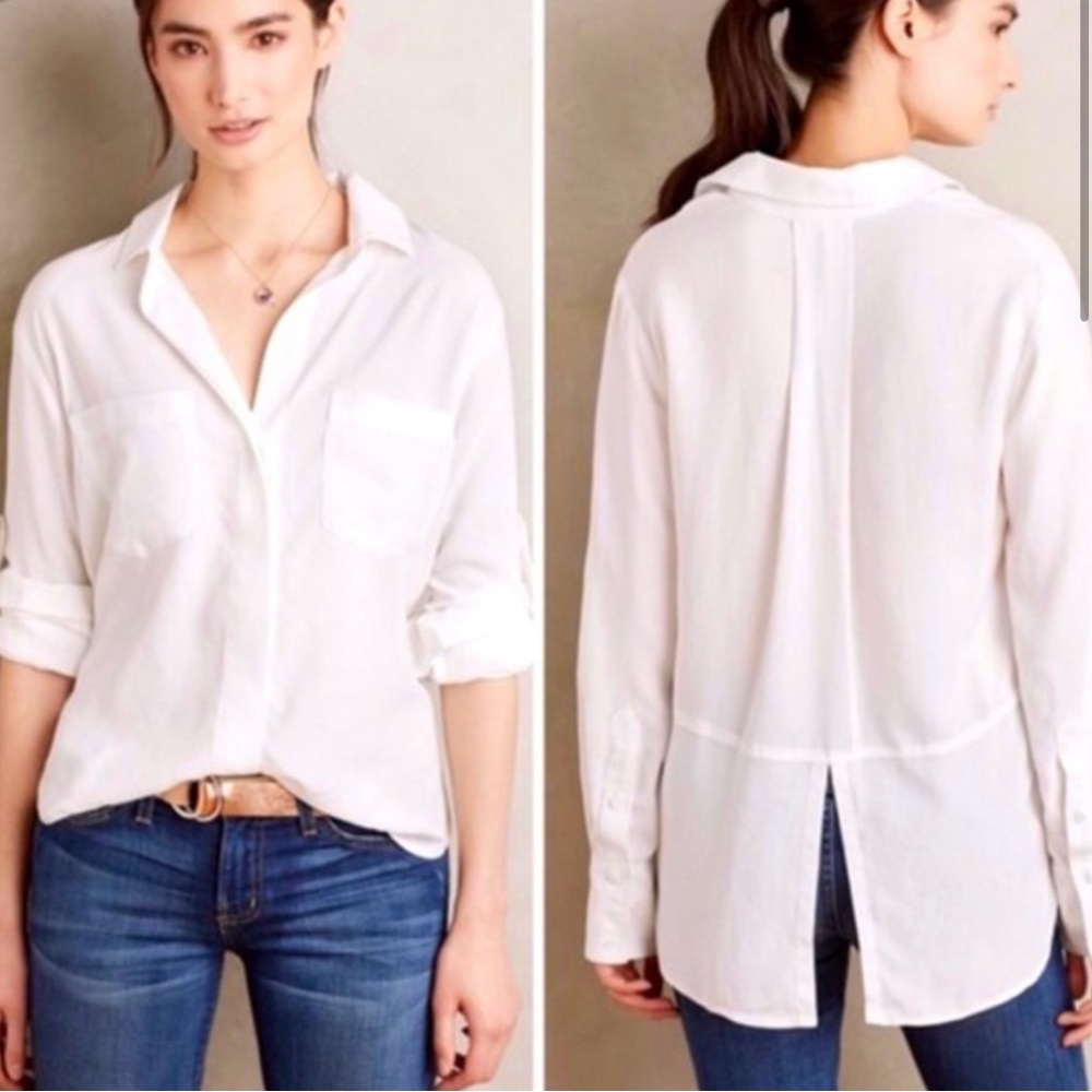 Cloth & Stone Ivory TENCEL Button-Up Shirt